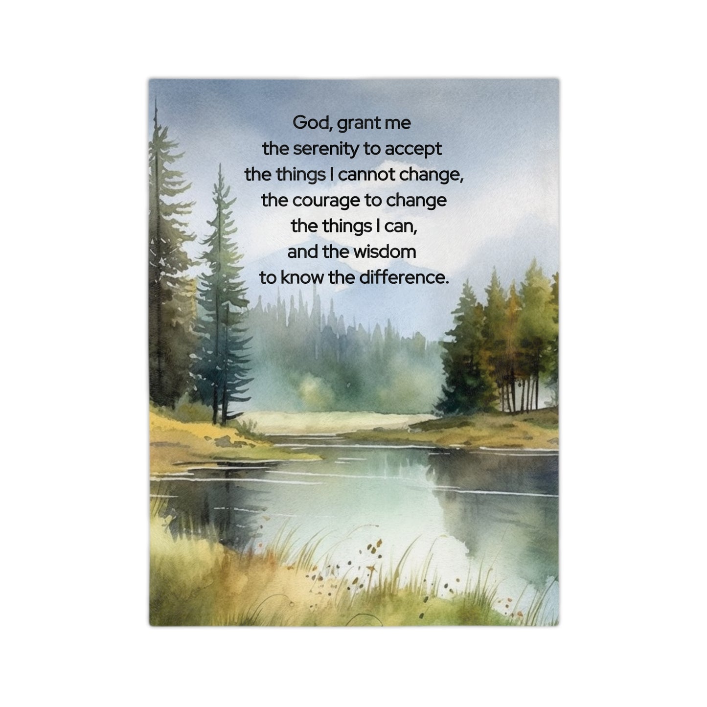 Velveteen Blanket - Serenity Prayer Meditation Microfiber Throw