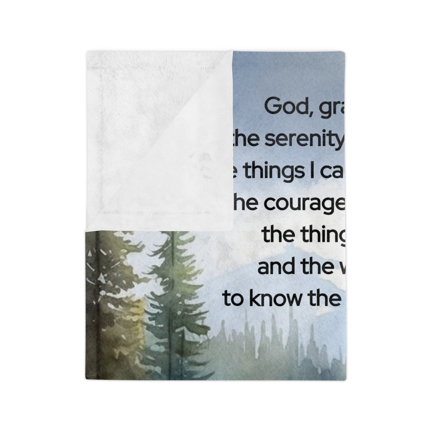 Velveteen Blanket - Serenity Prayer Meditation Microfiber Throw