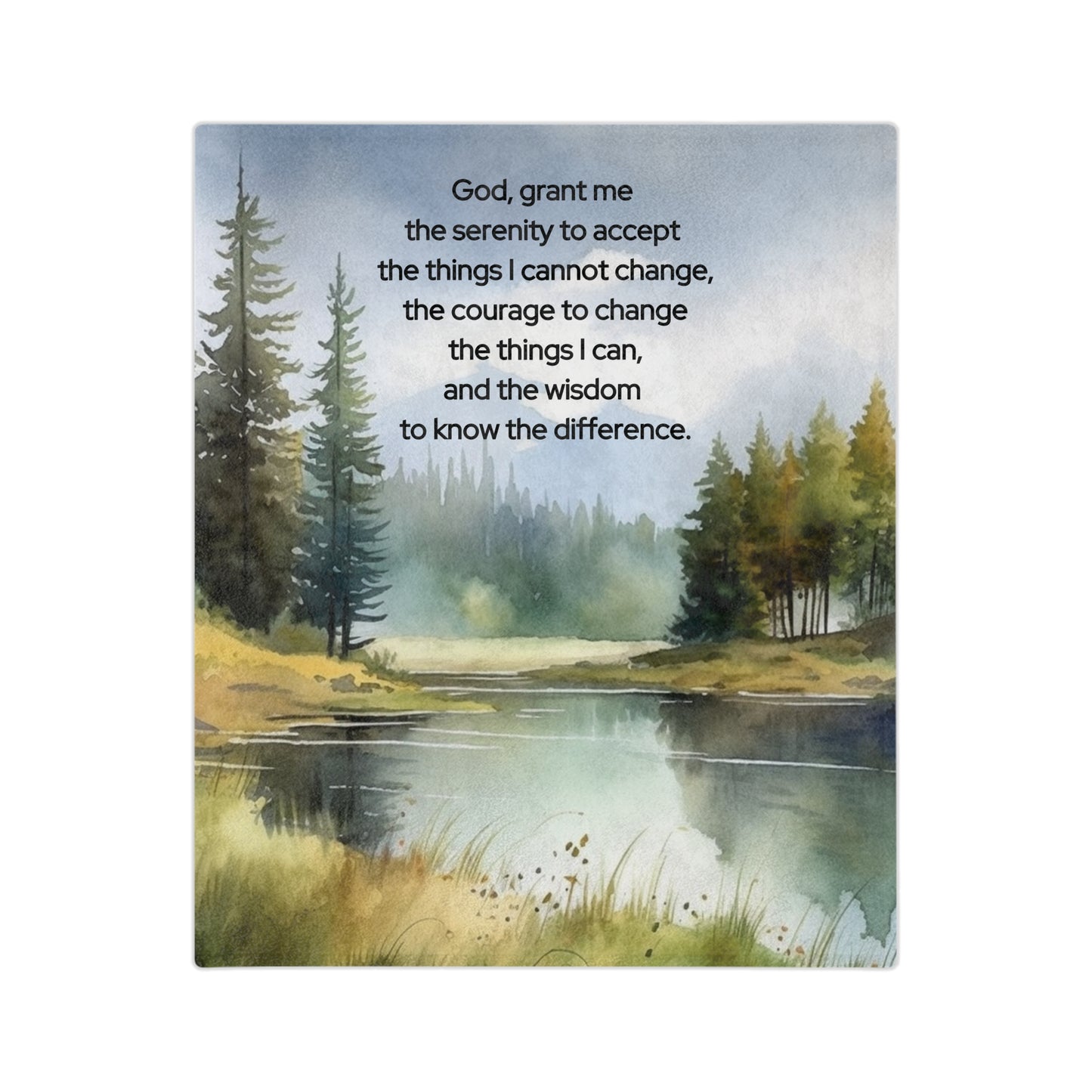 Velveteen Blanket - Serenity Prayer Meditation Microfiber Throw