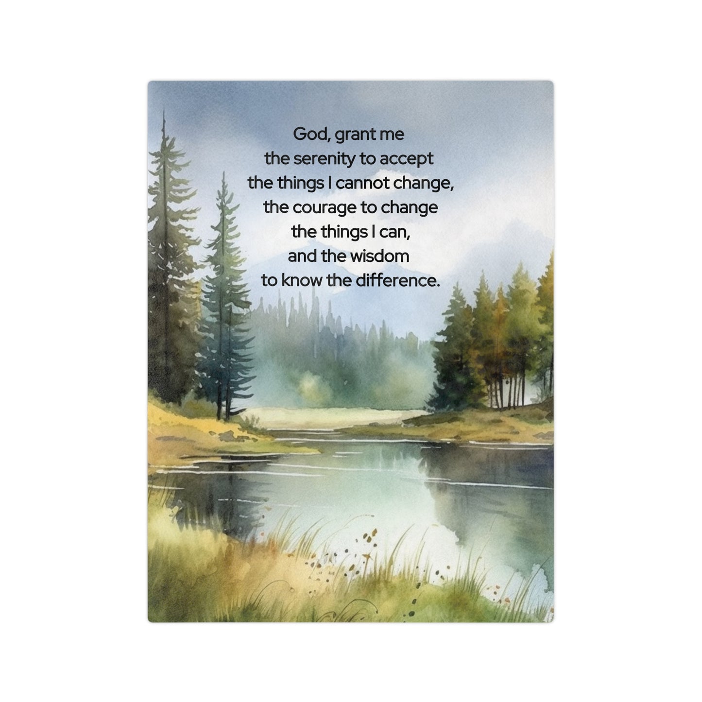 Velveteen Blanket - Serenity Prayer Meditation Microfiber Throw