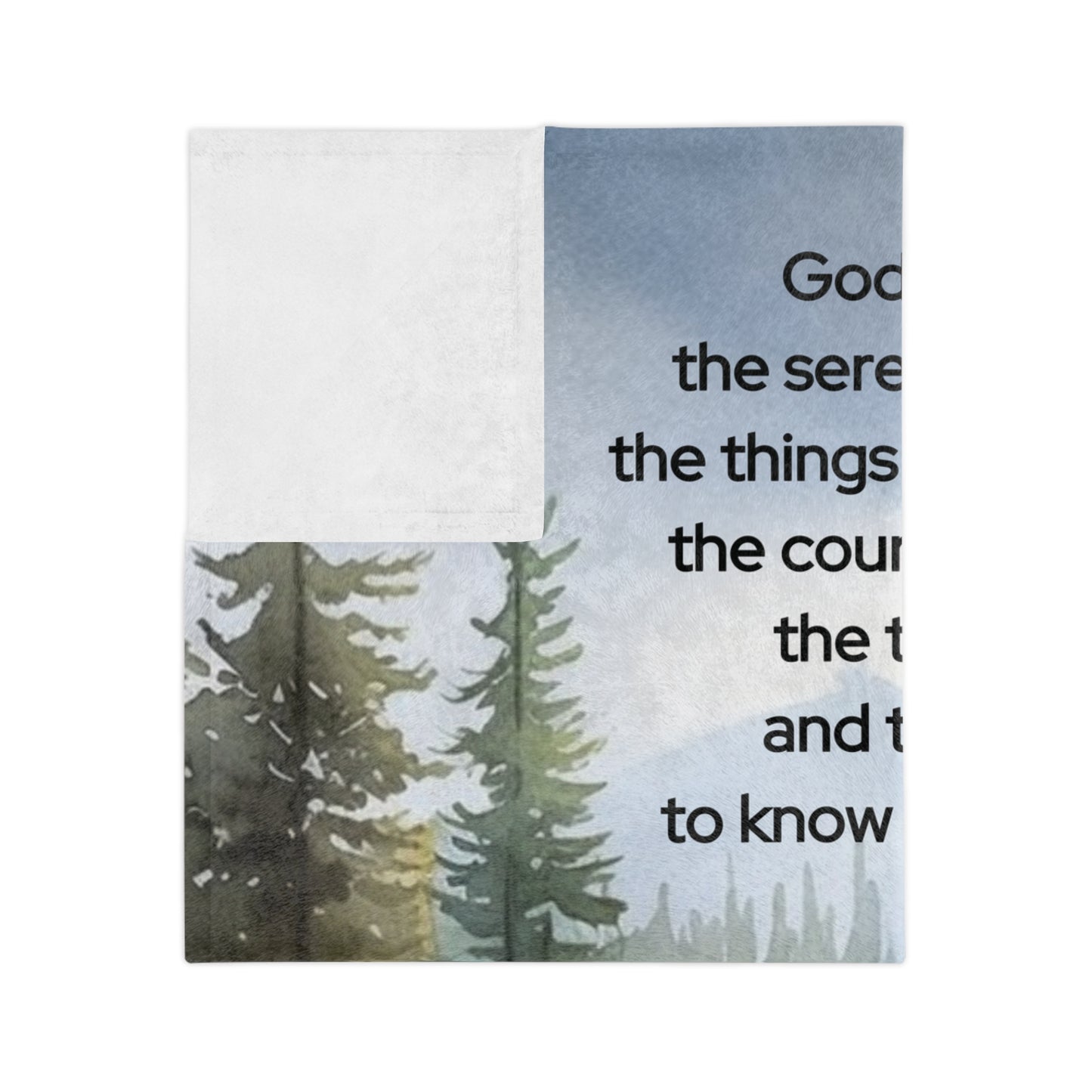 Velveteen Blanket - Serenity Prayer Meditation Microfiber Throw