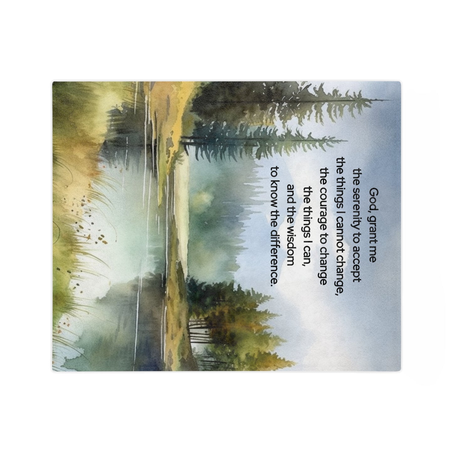 Velveteen Blanket - Serenity Prayer Meditation Microfiber Throw